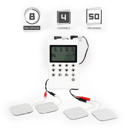 TENS & EMS Machine MH8001 (Professional Range) | 4 Channel Pain Relief & Muscle Stimulation Device